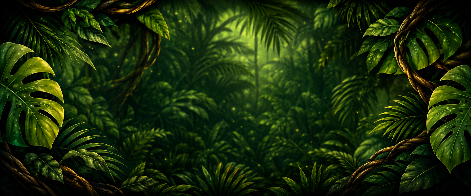 Lush jungle scene — FaunaFest banner